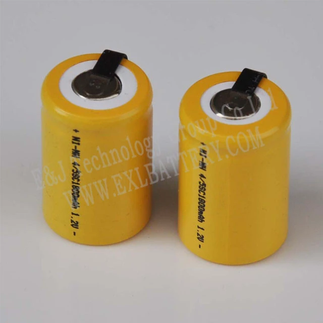 Brand New Sub C 4/5SC 1.2V rechargeable battery 1800mah 4/5 SC ni-mh nimh cell with welding pins tab for electric drill