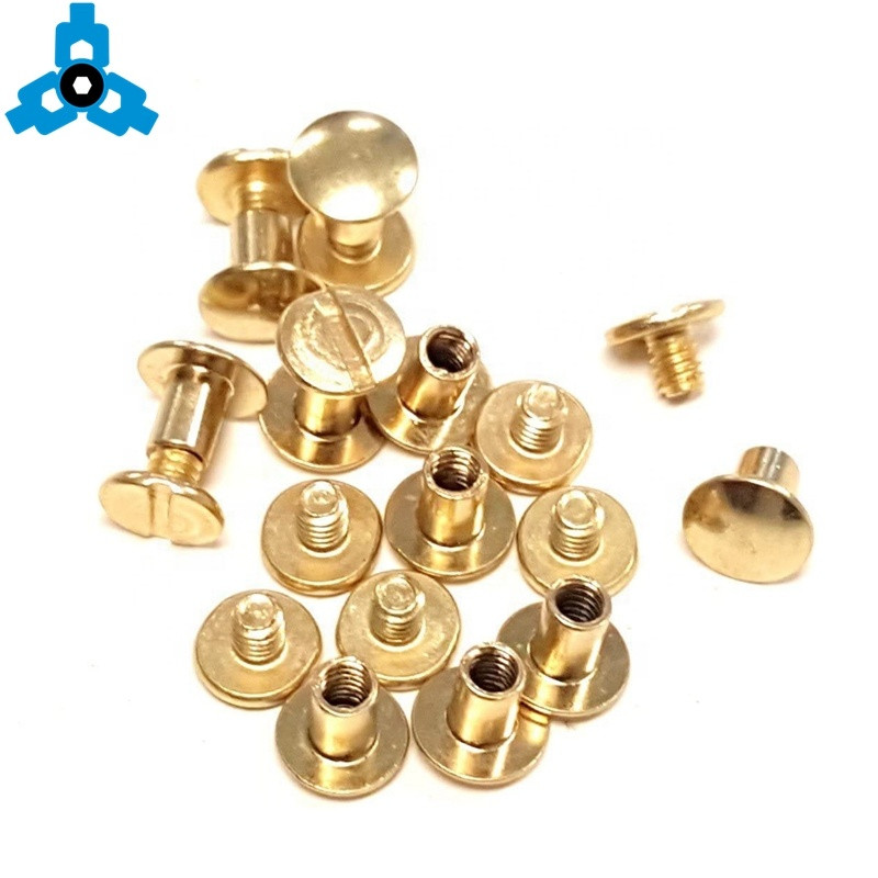 Buy Brass Chicago Binding Rivets Male And Female Screw For Leather Oem ...