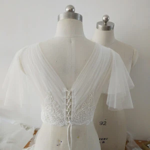 Bridal Bolero Elegant Charming Tulle Jacket With Lace Appliques Wedding Accessories