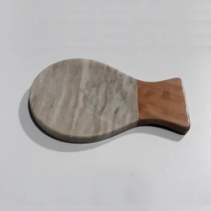 Brown Marble with Wood Spoon Rest Kitchen Cooking Serving Marble Custom Soup Spoon Holder Rest