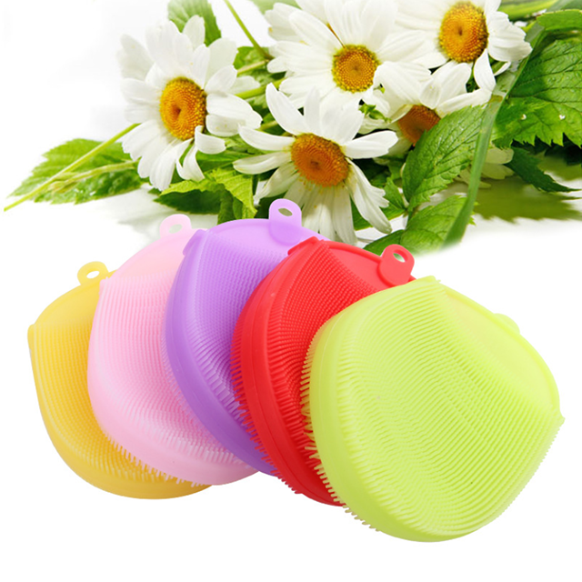 BS02 Wholesale Back Wash Silicone Scrubber Shower Body Scrub Brush Set Bath Sponge for Baby Adult
