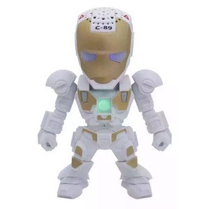 C-89 Iron Man Robot Subwoofer With LED Flash Light Mini Wireless Portable Bluetooth Speaker Support TF FM USB Card