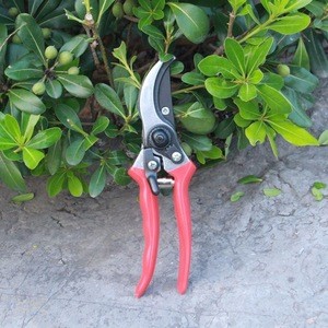 Carbon Steel Blades Manual Bypass Pruner Shears With Safety Lock Garden Scissors