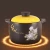 Import Ceramic matte black flower decal sublimation dinner ware casserole with yellow lid dinnerware from China