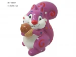 Ceramic squirrel piggy money coin bank with key