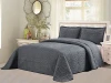 charcoal grey microfiber coverlet set quilted solid lightweight 3 pieces luxurious soft brushed embroidery blanket bedspread