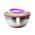 Import cheap colorful kitchen fruit metal stainless steel salad mixing bowls with lid and silicone bottom from China