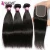 Import Cheap Wholesale Straight Brazilian Virgin Hair 3/4 Bundles With Human Hair Closure With Baby Hair Skin Part from China