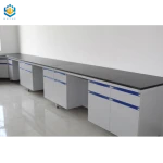 Chemistry/physical/biologic laboratory wooden work bench lab table with sink