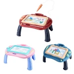 Childrens drawing board table early education learning multifunctional color graffiti magnetic writing board with stand