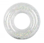 China factory custom pvc Inflatable toy golden and sliver glitter swim ring in pool party