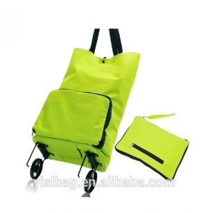 China factory foldable vegetable trolley shopping bag with wheels