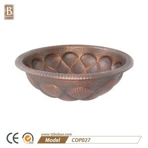 China Factory High Quality Bathroom Round Coffee Color Copper Vanity Sink Lavatory Basin