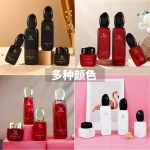 China wholesale Glass serum cosmetic bottle Black glass cosmetic bottles set Square cream jar