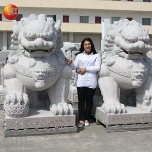 Chinese Natural Granite Stone Big Size Foo Dog Statue