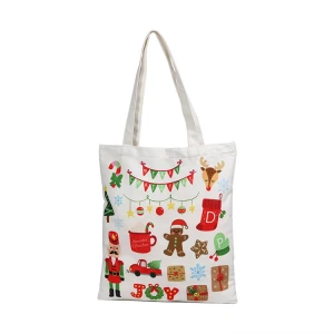 Christmas Design Custom Cotton Canvas Tote Bag