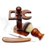 Classical Wood style Luxury men Shaving Gift pack sets badger Shaving Brush shaving stand and bamboo safety razors