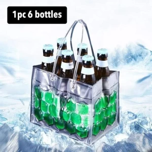 Clear Transparent PVC Champagne Wine Pouch,PVC Wine Bottle Refrigerating Cooler Ice Pack Transparent Wine Pouch Cooler Bags