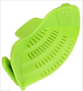 Clip On Silicone Strainer,SNAPN STRAIN for Draining Liquid Universal Size Fits Almost Pans Pots Bowls