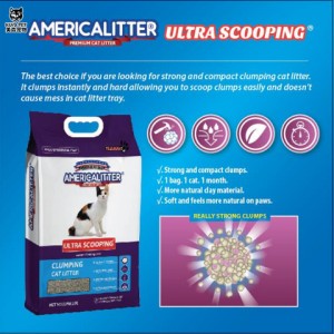 Clumps hard,fast and compact- America litter-Ultra Scooping