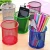 Import colored round metal mesh pencil stand useful pen holder from China