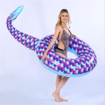 Colorful inflatable mermaid swim tube ring for pool ring