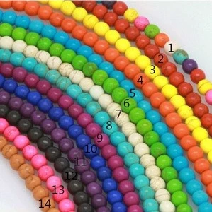 colorful turquoise beads strands for jewelry making  6mm 8mm 10mm 12mm round turquoise loose beads jewelry accessories