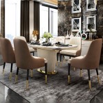 Combination of table and chair  postmodern light luxury simple home Nordic marble table table stainless steel furniture dining