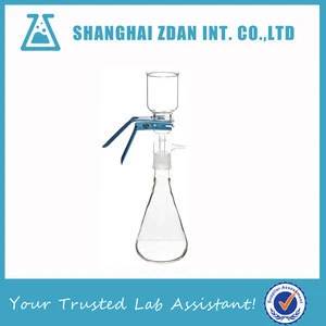 Complete Microfiltration Glassware Apparatus, 300ml Graduated Funnel, 47mm Fritted Glass Support Base, Aluminum Clamp