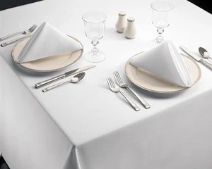 cotton and polycotton sateen fabric for tablecloth white table cloth