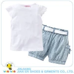 Cotton knitted girl boutique outfit children set clothing
