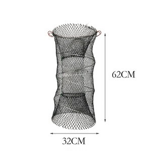 Crab Trap Crawfish Lobster Shrimp Collapsible Cast Net Fishing Nets Black Portable Folded Fishing Accessories
