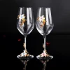 Creative wedding gift  Crystal diamond goblet enamel glassware glass  for girlfriends