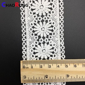 CRT0208 5cm fashion white cotton eco-friendly african embroidery lace for ladies