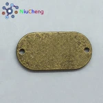 custom 2 hole brand logo button badge metal plate garment label for clothing