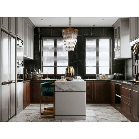 Buy Custom American Style Home Cabinets Custom White Shaker Solid Wood ...