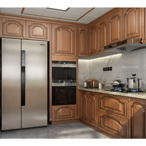 Buy Custom American Style Kitchen Cabinet Walnut Wood Set Shaker Door ...