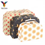 Custom cardboard paste box 3boxes set suitcase flower box cardboard luxury small box packaging