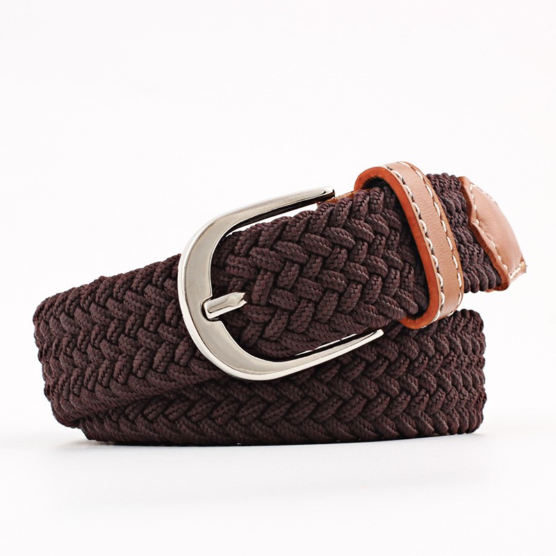 Custom Design Men Women Braided Stretch Elastic Belt Fabric Knitted Belt for stocking