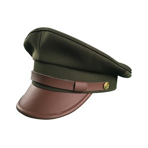 custom green leather military airline pilot hats captain caps uniform police officer hat