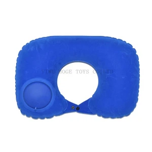 Custom hand press airplane cushion inflatable neck travel pillow with logo printing