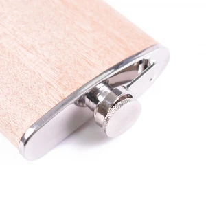 Custom Logo Promotional Price Creative Wholesale Factory Directly High Quality Wooden Hip Flask
