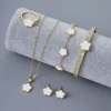 Custom luxury Designer Flower Stud Necklace Set New high quality bracelet ring fashion set