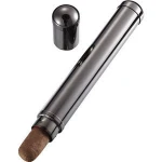 Custom made polished stainless steel cigar tube, cigar accessories