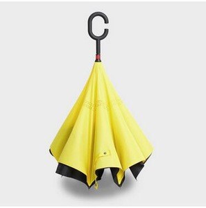 Custom printed reverse inverted rain umbrella outside upside down folding umbrella