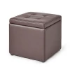 Custom Seat square faux leather folding storage ottoman stool