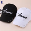 Custom Unstructured Dad Hat Black 3D Embroidered Baseball Cap Hat