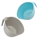 Custom Wholesale Kitchen Heavy Duty Nesting Stackable Washing 2-in-1 Large Collapsible Mixing Bowl Plastic Colander Bowl Set