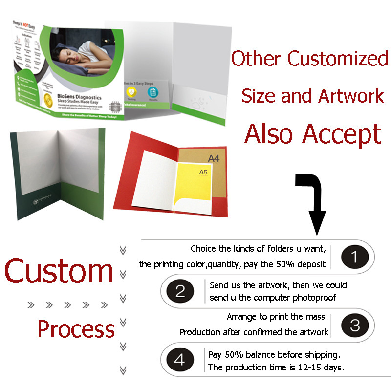 Buy Customised Logo 2 Pockets Custom Plastic File Company Presentation ...