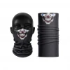Customised skull neck gaiter seamless cycling scarf bandana black